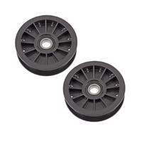 2x Flat Idler Pulley with Bearing for selected Cox Ride-on Mowers - OEM PIFBB02