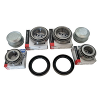 2x Trailer Bearing Kits with Dust Caps for Ford Axles L68149 and LM12749