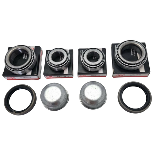 2x Standard Trailer Wheel Bearing Kits with Dustcaps for Ford Axles L68149 and LM12749